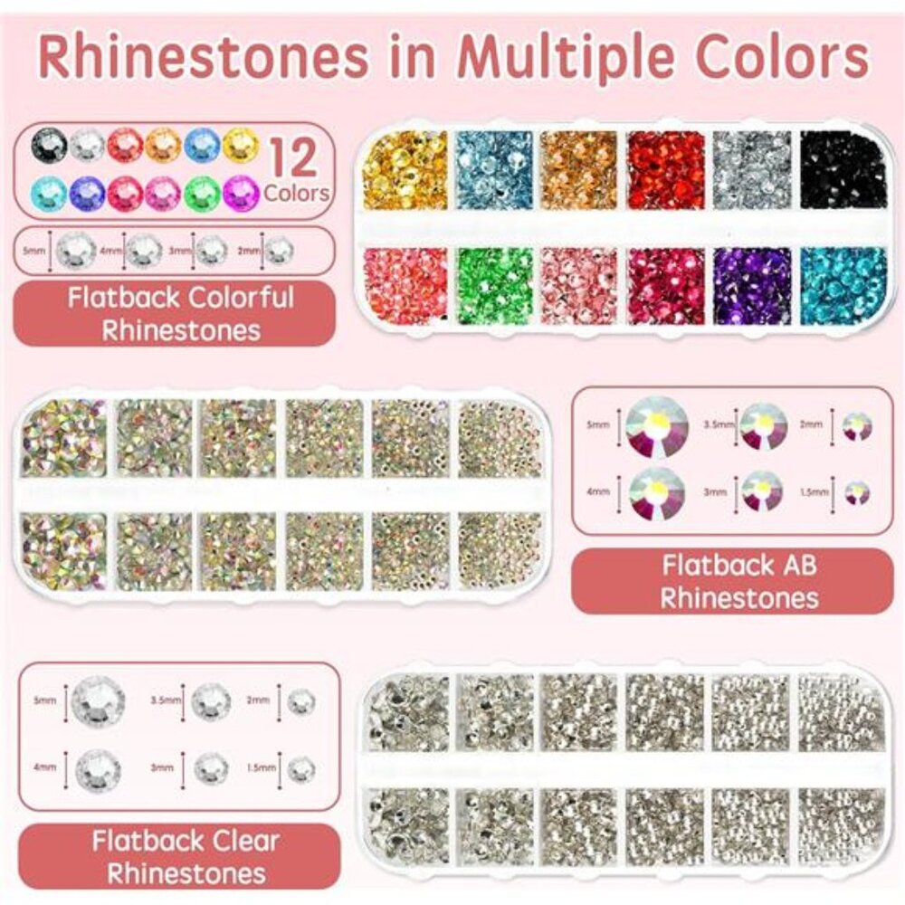 Face Gems Glitter with Glue Face Rhinestones for Makeup Jewels Eye Gems Tweezers - Picture 3 of 7
